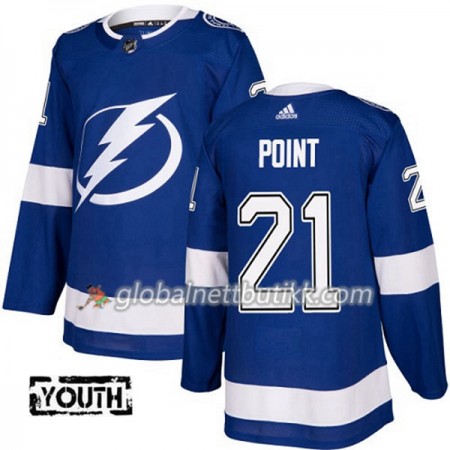 Tampa Bay Lightning Hockeydrakt Brayden Point 21 2017-2018 Blå Adidas Authentic - Barn
